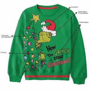 Grinch Holiday Themed Sweatshirt